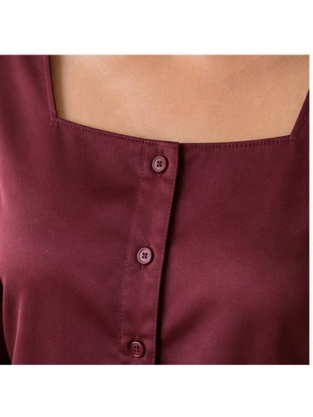 Burgundy Ruffle Blouse - Picture 4 of 6
